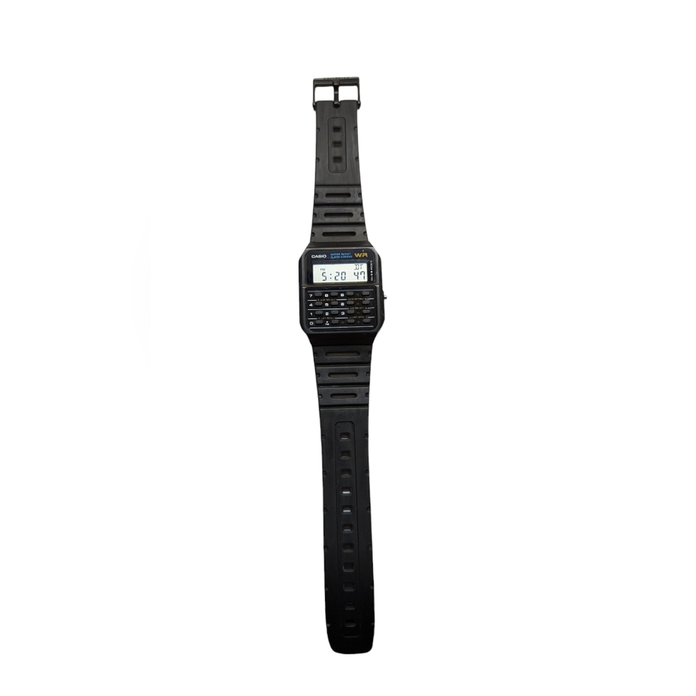 Casio Watch Calculator Men Black 3208 CA-53W Alarm Chronograph Water Resistant J